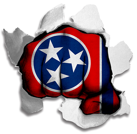 Fist Tennessee State Flag Logo vinyl decal